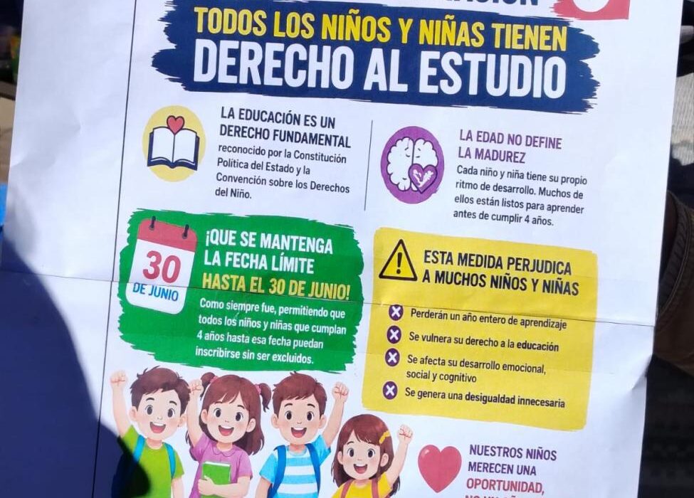 Padres de Oruro piden cambios en la resolución de ingreso al nivel inicial