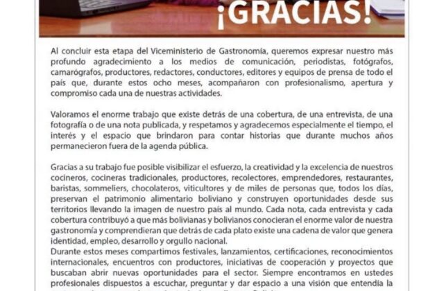 Sumaya Prado se despide como Viceministra de Gastronomía tras el cierre de su despacho