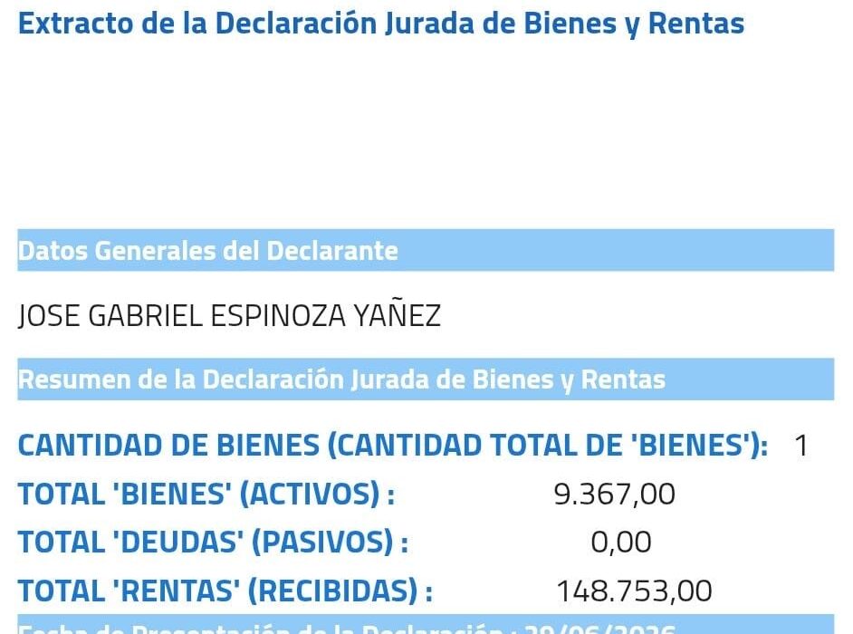 Irregularidades en la Declaración Jurada del Ministro de Economía