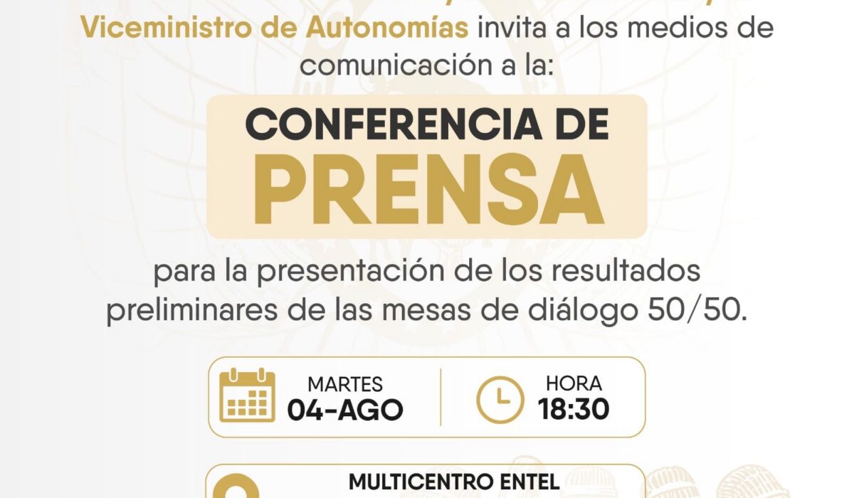 Resultados Preliminares del Diálogo 50/50 se Anunciarán en Sucre