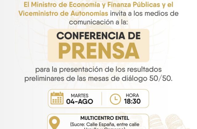 Resultados Preliminares del Diálogo 50/50 se Anunciarán en Sucre