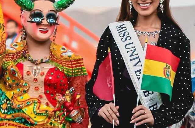 Valeria Mena Ferreira, Miss Universo Bolivia 2026, es recibida con entusiasmo en Oruro
