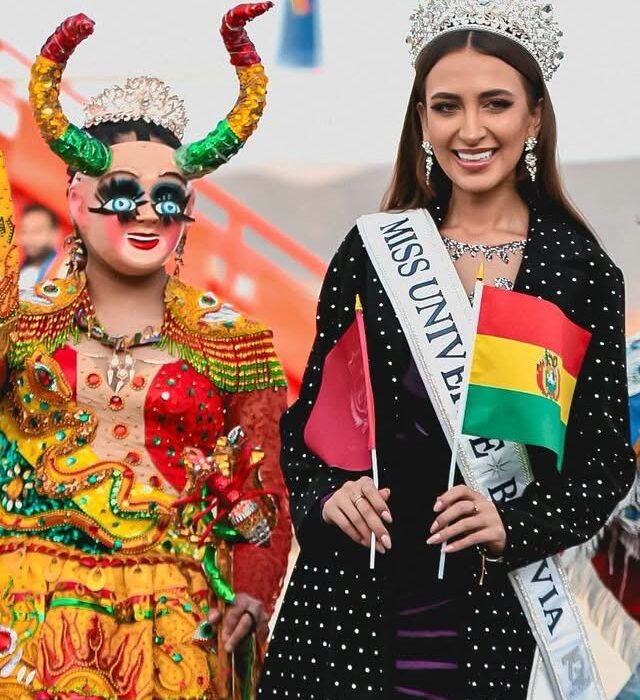 Valeria Mena Ferreira, Miss Universo Bolivia 2026, es recibida con entusiasmo en Oruro