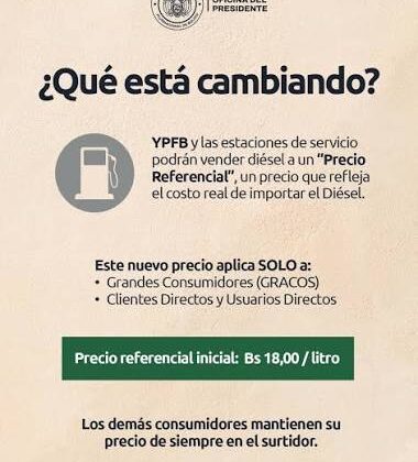 YPFB aclara que el D.S. 5676 solo impactará a grandes consumidores de diésel