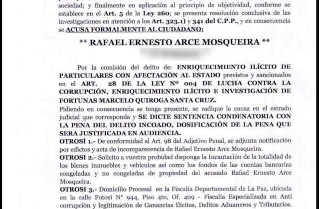 La Fiscalía inicia acciones formales contra Rafael Arce Mosqueira por posible enriquecimiento ilícito