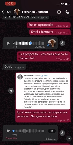 Conversaciones de Cerimedo muestran apoyo a Pomacusi y críticas a Fejuve