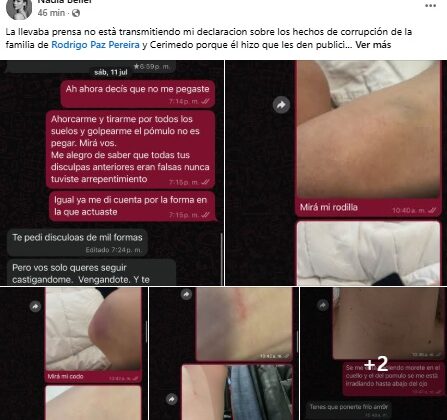 Nadia Beller revela imágenes y chats que implican a Cerimedo en su denuncia de violencia
