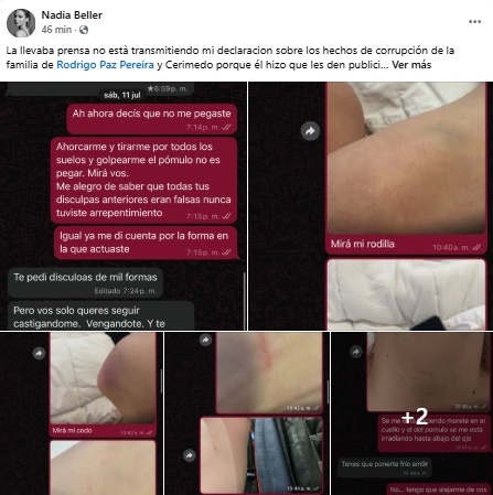 Nadia Beller revela imágenes y chats que implican a Cerimedo en su denuncia de violencia