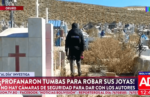 Actos de vandalismo en el cementerio de Iroco, Oruro