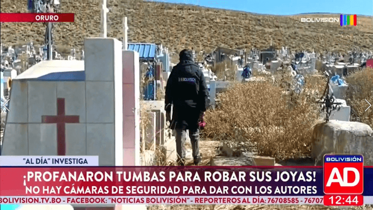 Actos de vandalismo en el cementerio de Iroco, Oruro