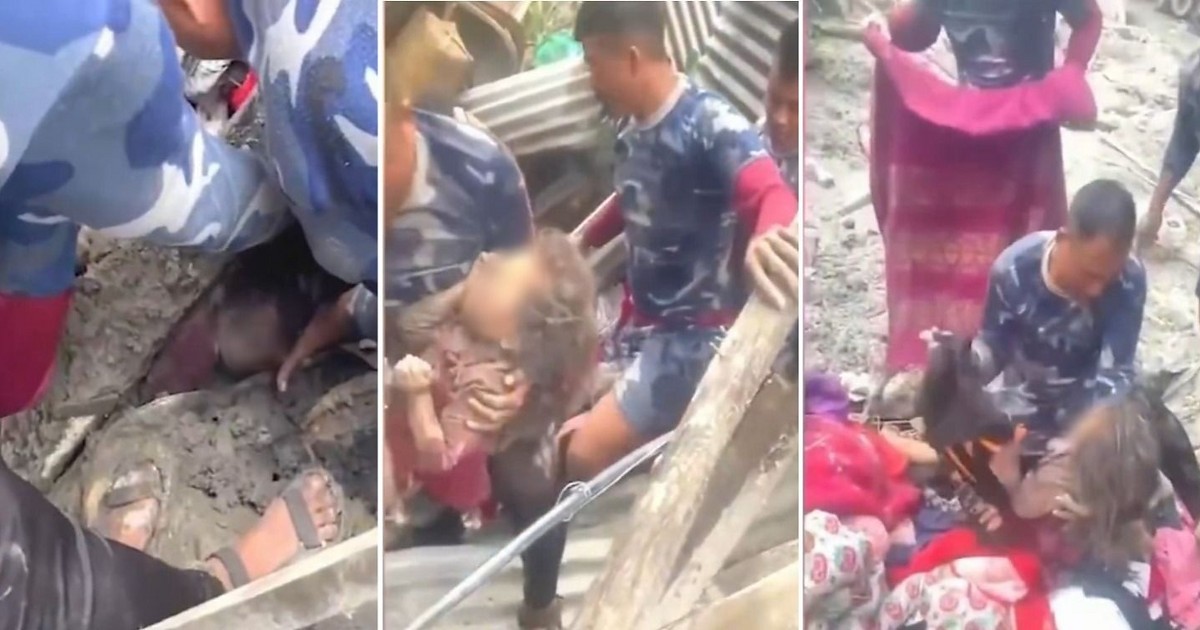 Una niña sobreviviente tras ser rescatada tras 60 horas bajo escombros en Nepal