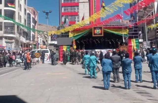 Cierre temporal de la diagonal Jaime Mendoza en Llallagua por desfile cívico