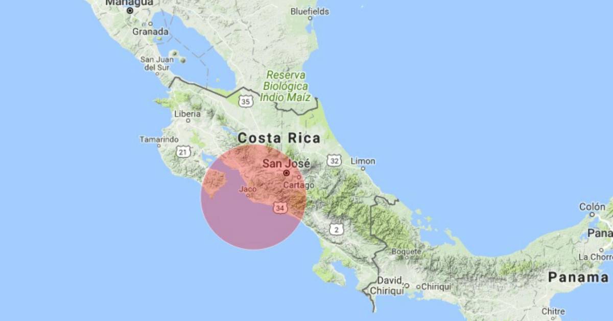 Sismos de magnitud considerable afectan la región central de Costa Rica