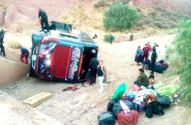 Accidente de bus en Tupiza deja varios heridos