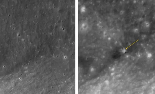 Imágenes del satélite Danuri revelan el impacto de un cohete de SpaceX en la Luna