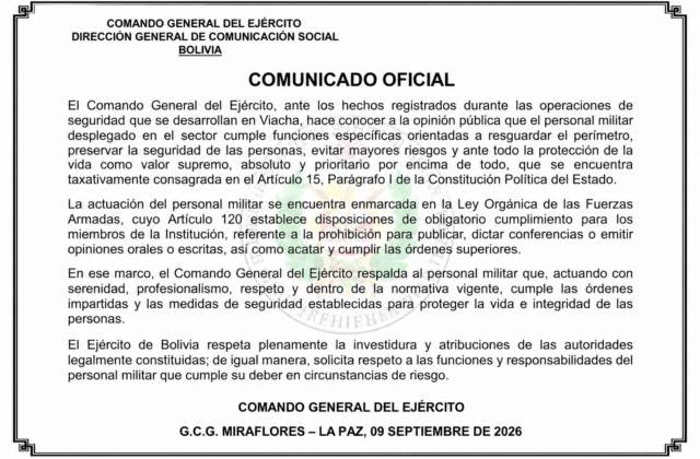 El Ejército respalda a su coronel tras tenso enfrentamiento con el vicepresidente Lara