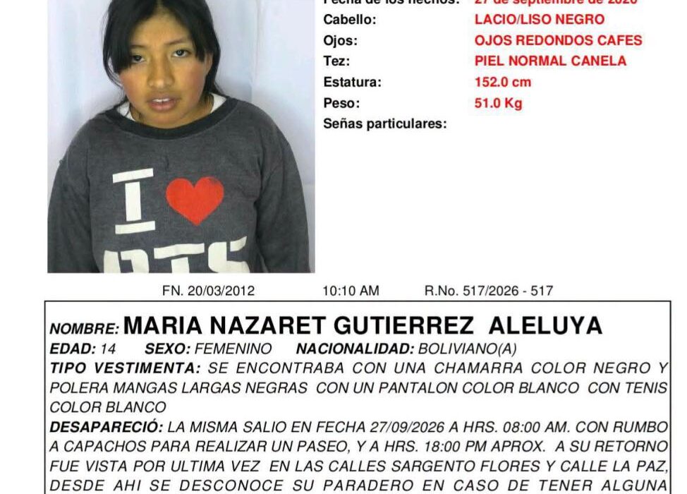 Policía busca a dos adolescentes desaparecidas en Oruro