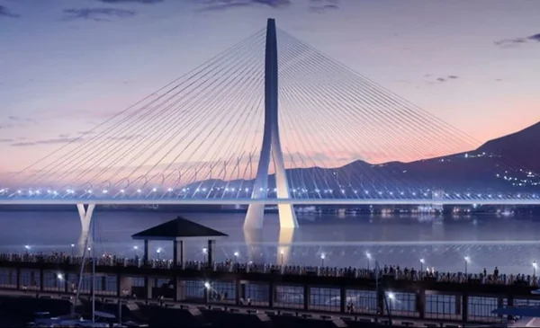 Inauguran el espectacular puente Danjiang en Taiwán