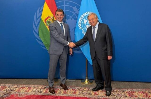 Rodrigo Paz dialoga con el secretario de la ONU sobre el rol de Bolivia en desafíos globales
