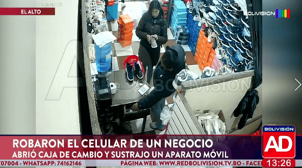 Robo en un negocio de Oruro: un celular sustraído de la caja de cambio