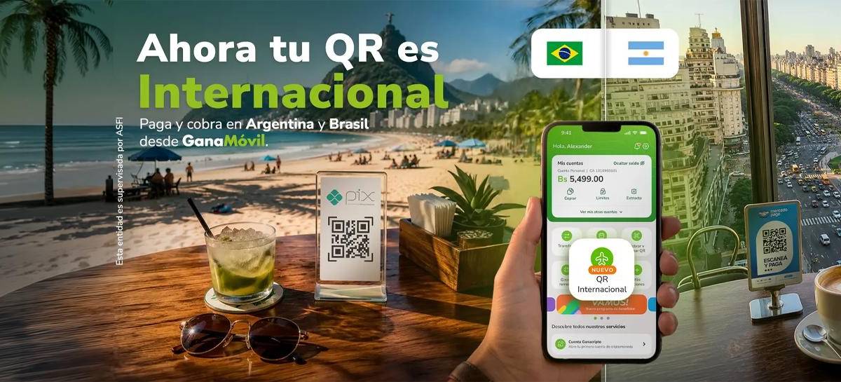 Banco Ganadero lanza QR Internacional para pagos en Argentina y Brasil