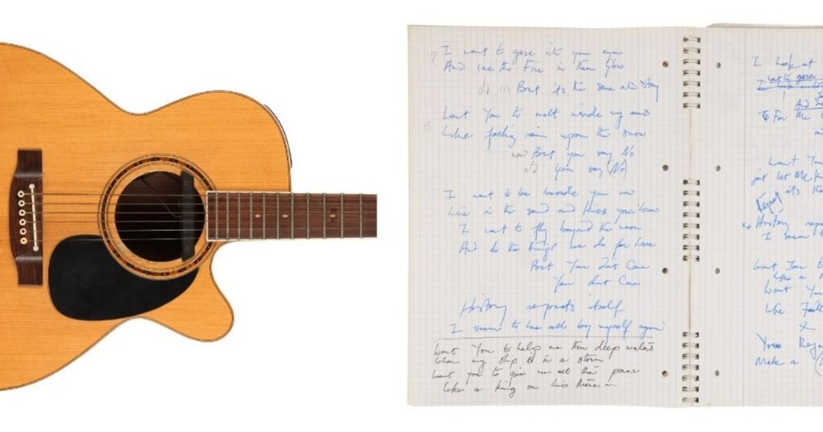 Récord en subasta londinense: Guitarra de Oasis y letras de Freddie Mercury
