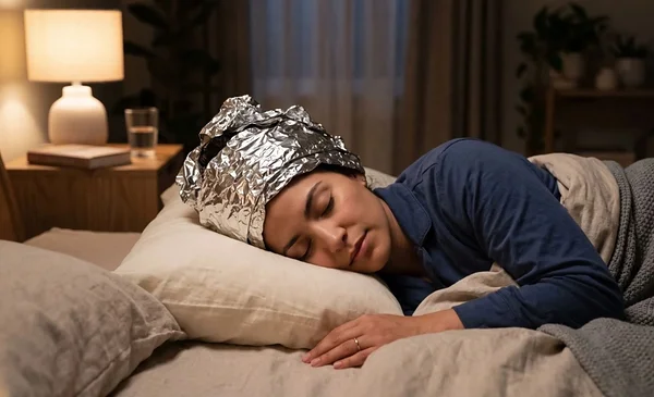 Innovador método con papel aluminio para mantener el cabello en su lugar al dormir
