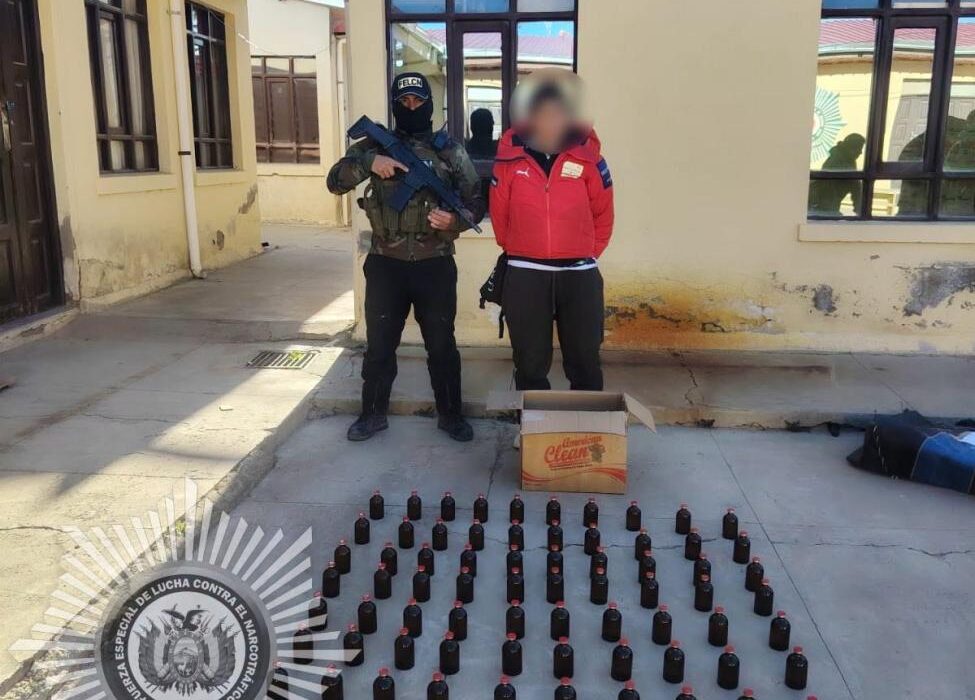Operativo en Oruro: Decomisan 100 frascos de ketamina