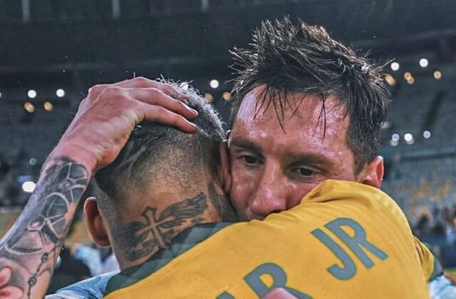 Neymar rinde homenaje a Messi en su despedida de la selección argentina