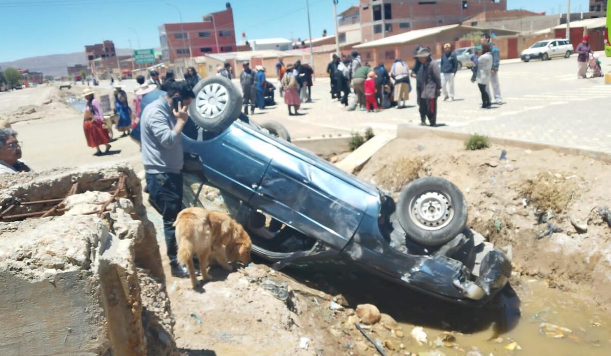 Accidente en Oruro: Tres heridos y dos aprehendidos tras choque