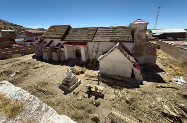 Progreso en la restauración de la Capilla Sixtina de Curahuara de Carangas